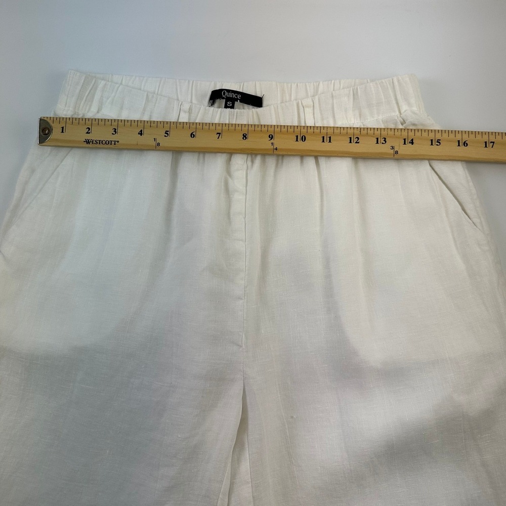 Quince White European Flax Linen Pant Pull On Relaxed Comfort Pockets Small - Picture 12 of 16